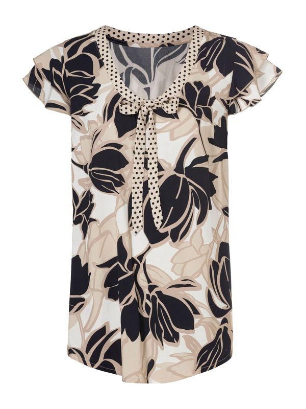 heine heine Bluza  bež / crna / bijela