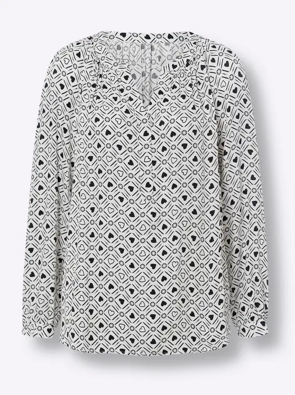 heine heine Bluza  crna / bijela