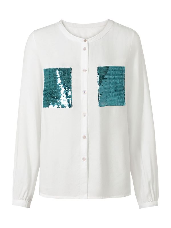 heine heine Bluza  ecru/prljavo bijela / plava