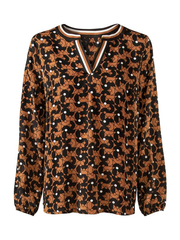 heine heine Bluza  konjak / crna / bijela