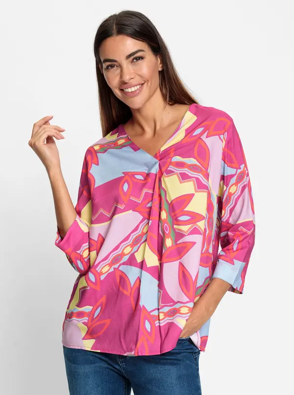heine heine Bluza  pastelno plava / pastelno žuta / ružičasta