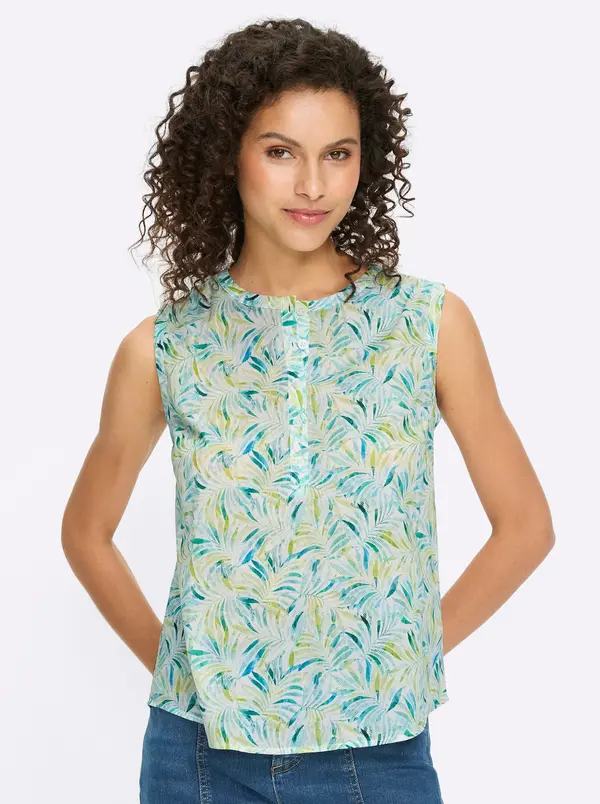 heine heine Bluza  plava / limeta zelena / pastelno zelena