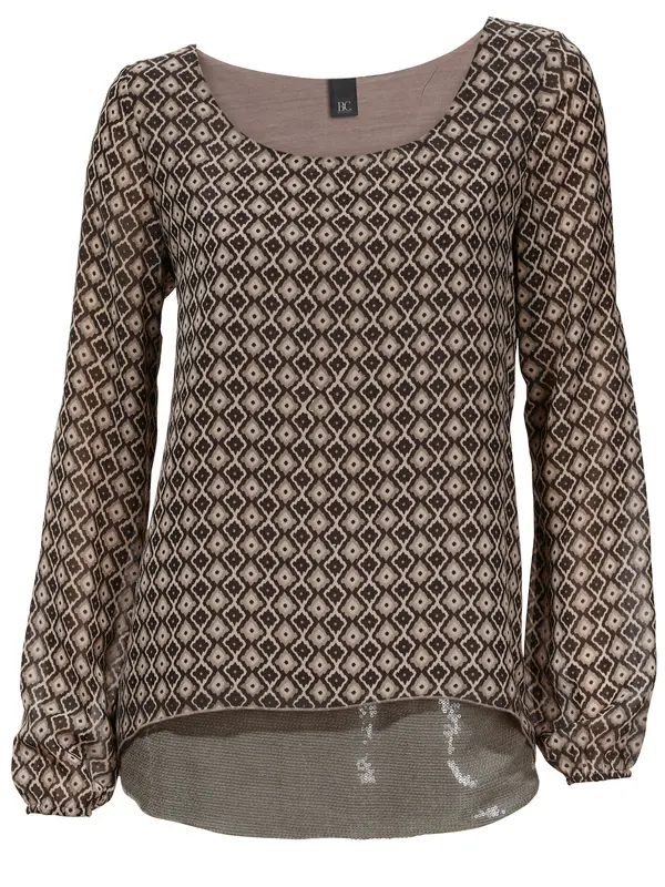 heine heine Bluza  smeđa / crna