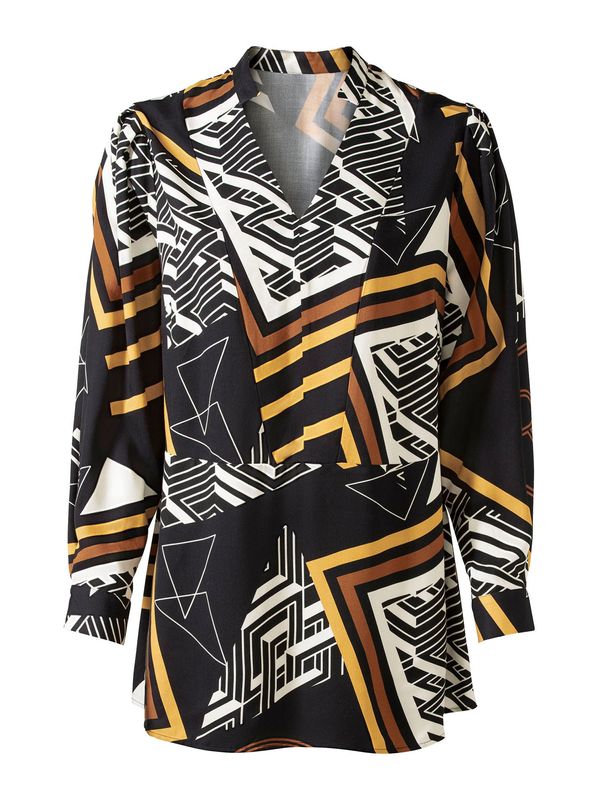 heine heine Bluza  smeđa / žuta / crna / bijela