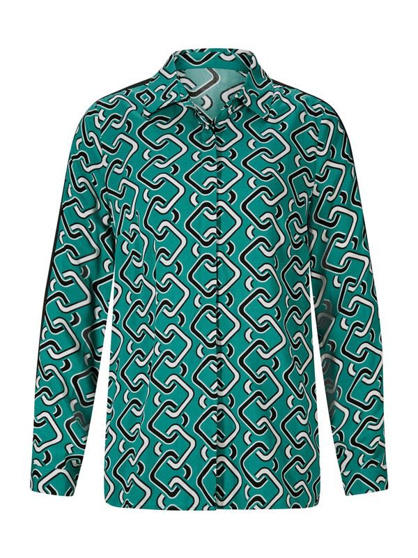 heine heine Bluza  zelena / crna / bijela