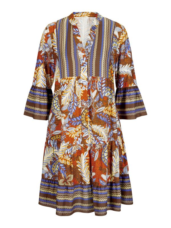 heine heine Haljina  bež / plava / smeđa / hrđavo crvena