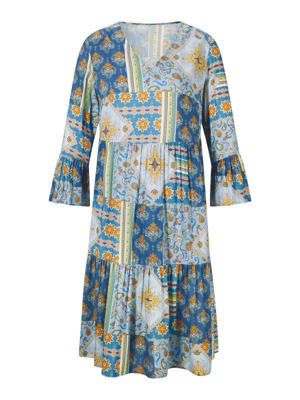 heine heine Haljina  bež / plava / svijetloplava / narančasta