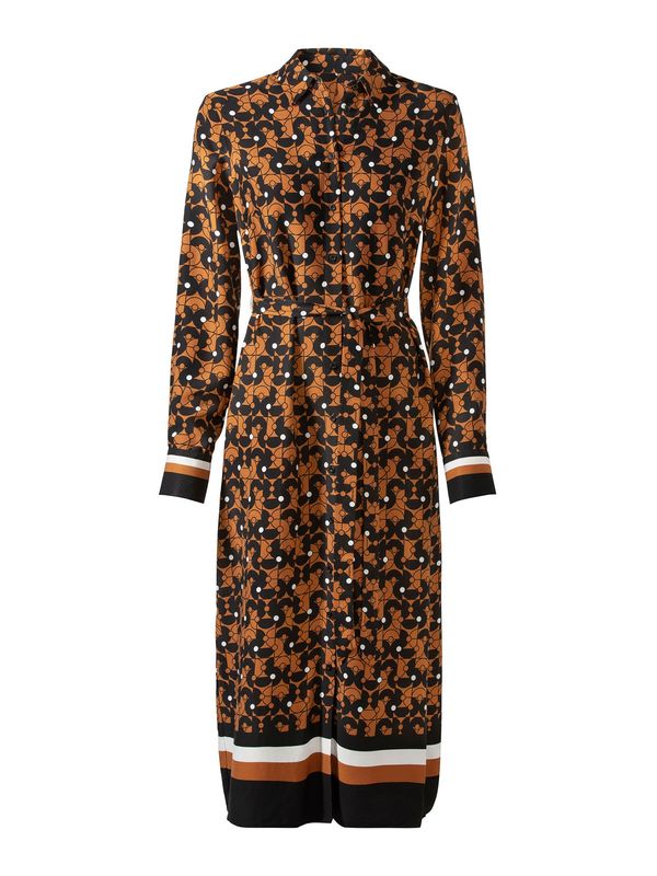 heine heine Haljina  konjak / crna / bijela