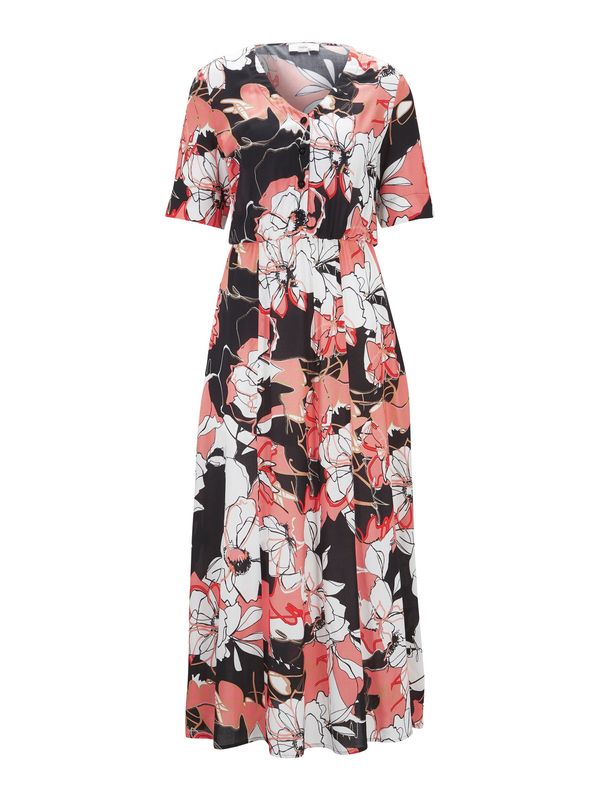 heine heine Haljina  koraljna / crna / biserno bijela