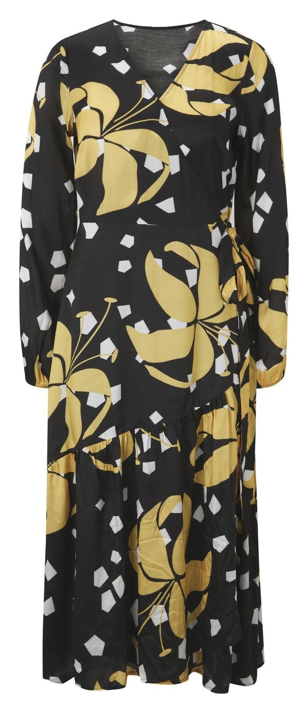 heine heine Haljina  žuta / crna / bijela