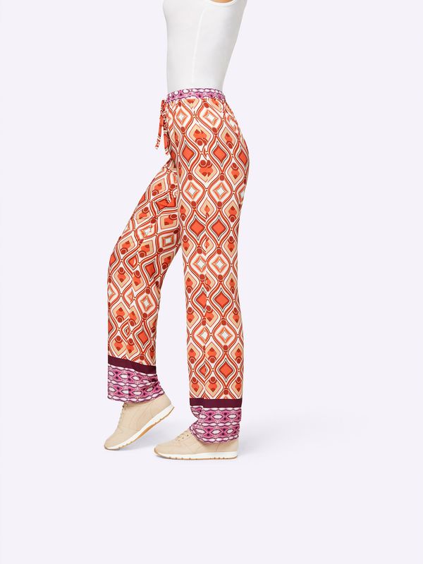 heine heine Hlače  pijesak / ljubičasta / narančasta / bijela