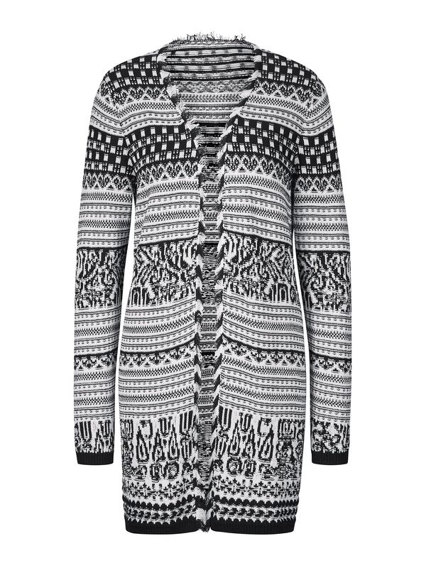 heine heine Kardigan  crna / bijela