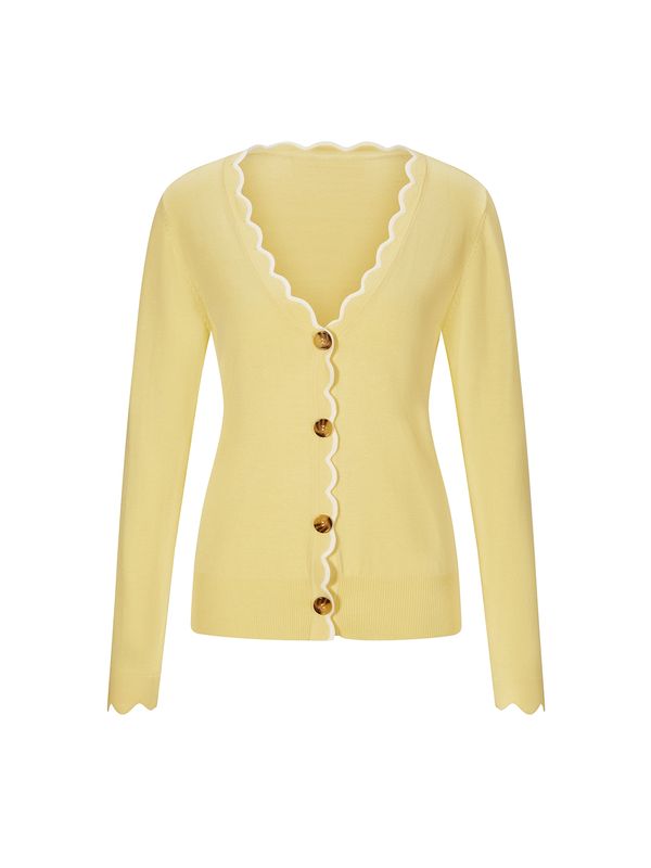 heine heine Kardigan  ecru/prljavo bijela / smeđa / žuta