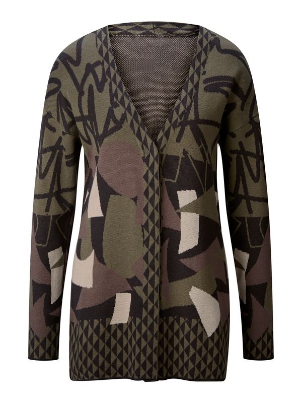 heine heine Kardigan  svijetlobež / moka smeđa / kaki / crna