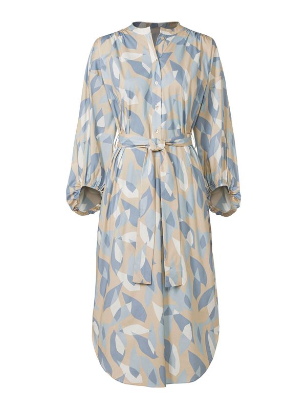 heine heine Košulja haljina  bež / plava / bijela