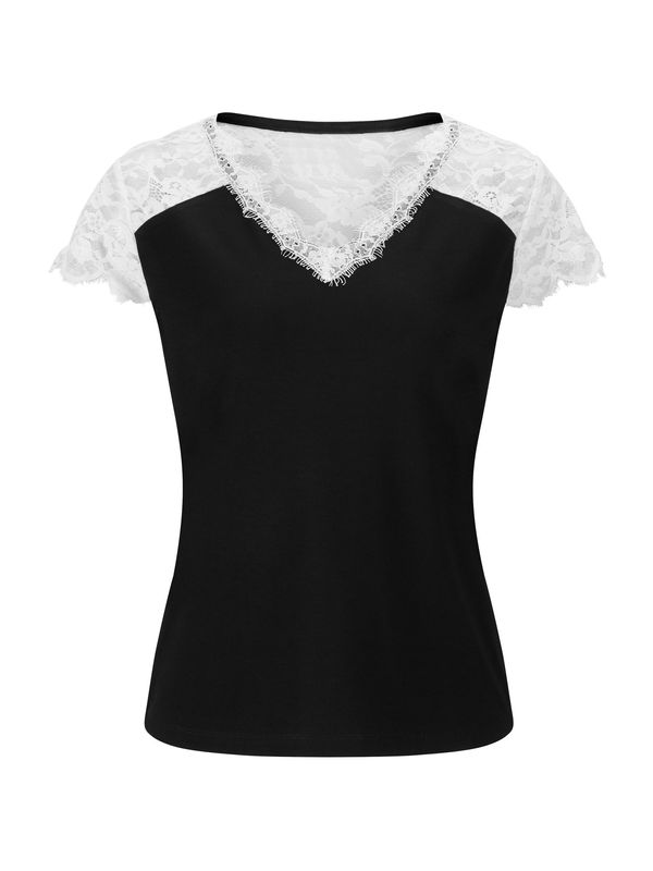 heine heine Majica  crna / bijela