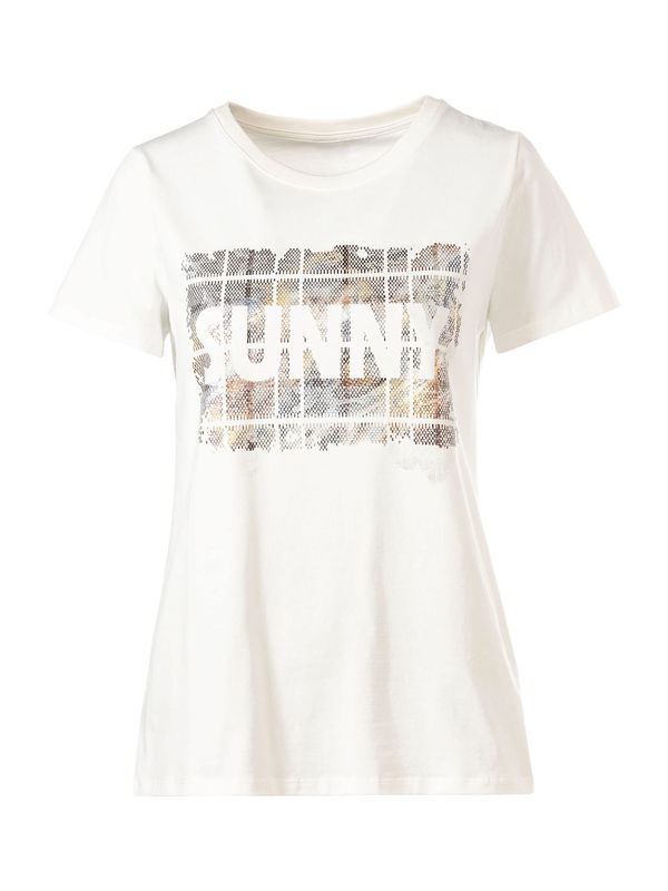 heine heine Majica  ecru/prljavo bijela / smeđa / zlatno žuta / siva