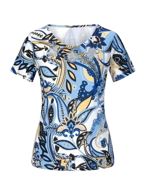 heine heine Majica  plava / žuta / crna / bijela