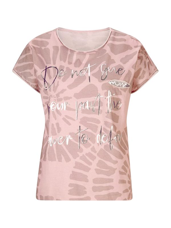 heine heine Majica  roza / prljavo roza / srebro