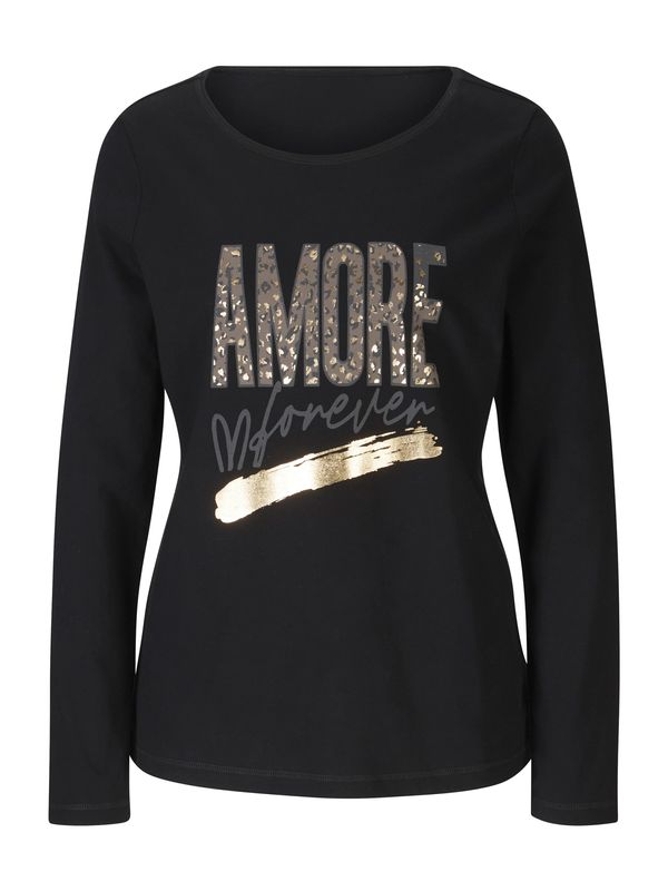 heine heine Majica  smeđa / zlatna / siva / crna