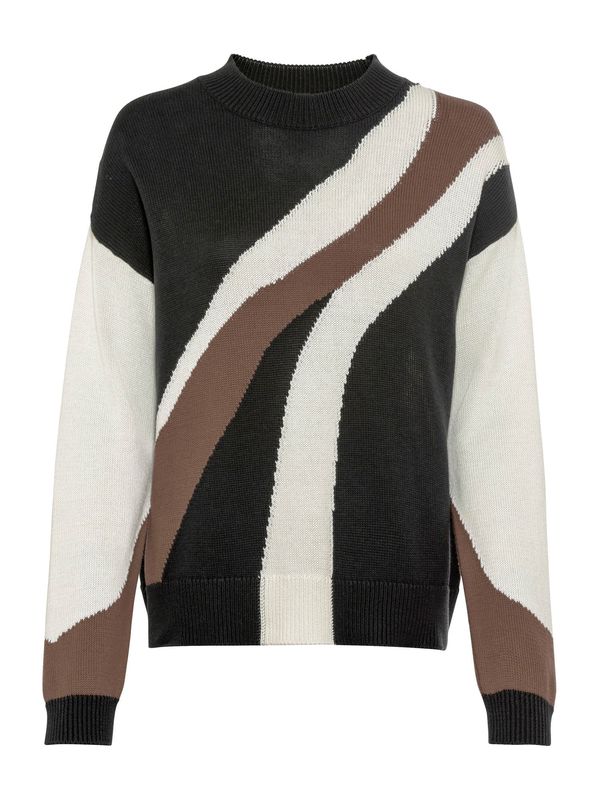 heine heine Pulover  bež / smeđa / crna