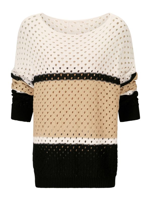 heine heine Pulover  bež / svijetlosmeđa / crna