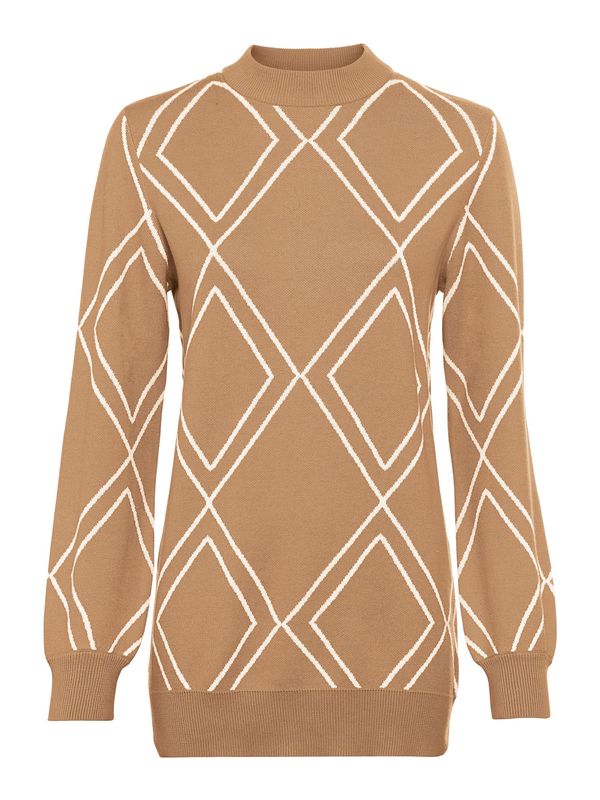 heine heine Pulover  boja devine dlake (camel) / bijela