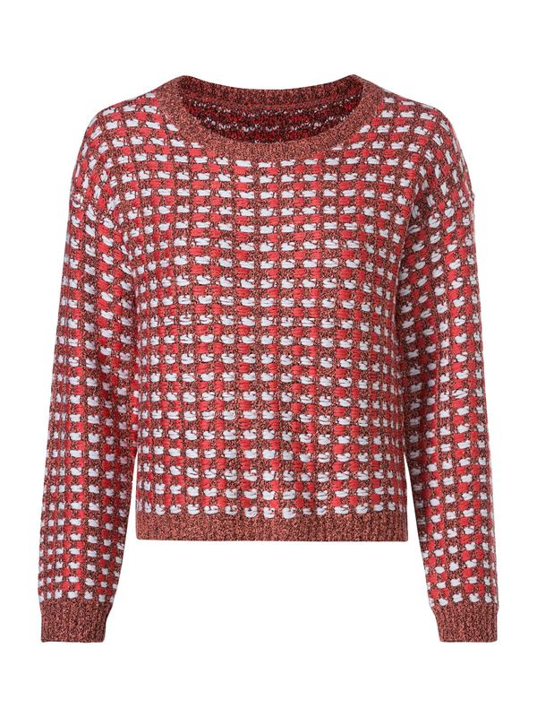 heine heine Pulover  bordo / crvena melange / bijela