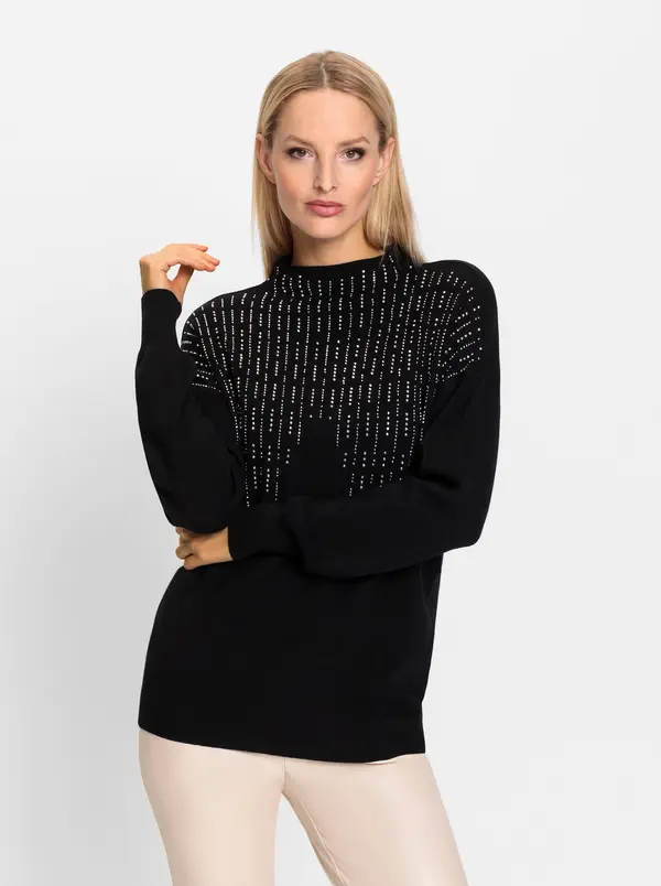 heine heine Pulover  crna / prozirna