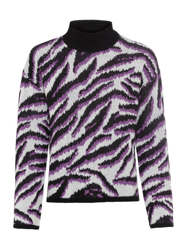 heine heine Pulover  ljubičasta / crna / bijela