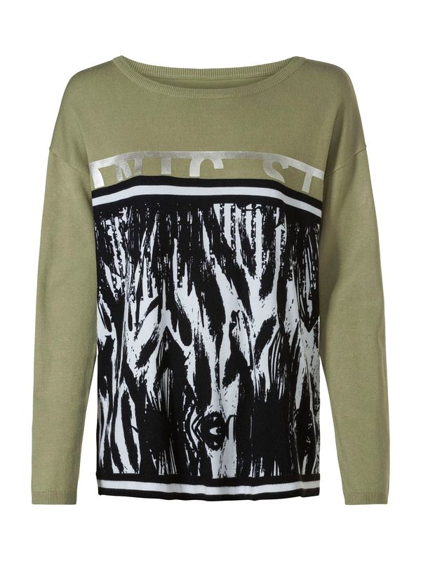 heine heine Pulover  maslinasta / tamno zelena / crna / srebro / bijela