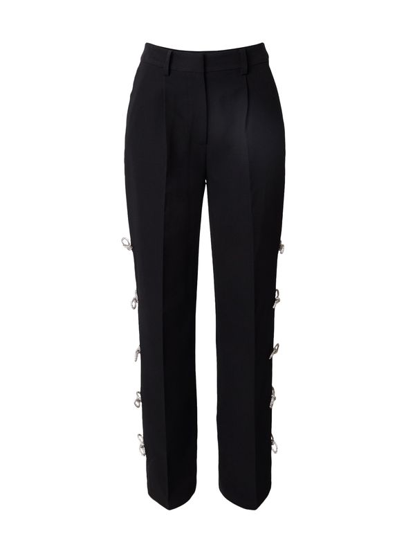 Hoermanseder x About You Hoermanseder x About You Hlače s naborima  crna / srebro