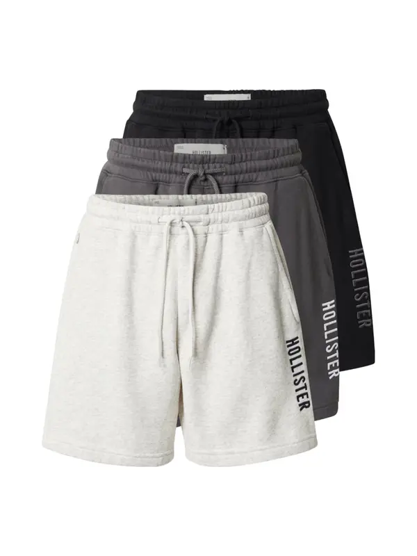 HOLLISTER HOLLISTER Hlače  tamo siva / siva melange / crna