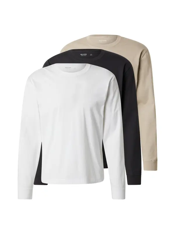 HOLLISTER HOLLISTER Majica  bež / crna / bijela