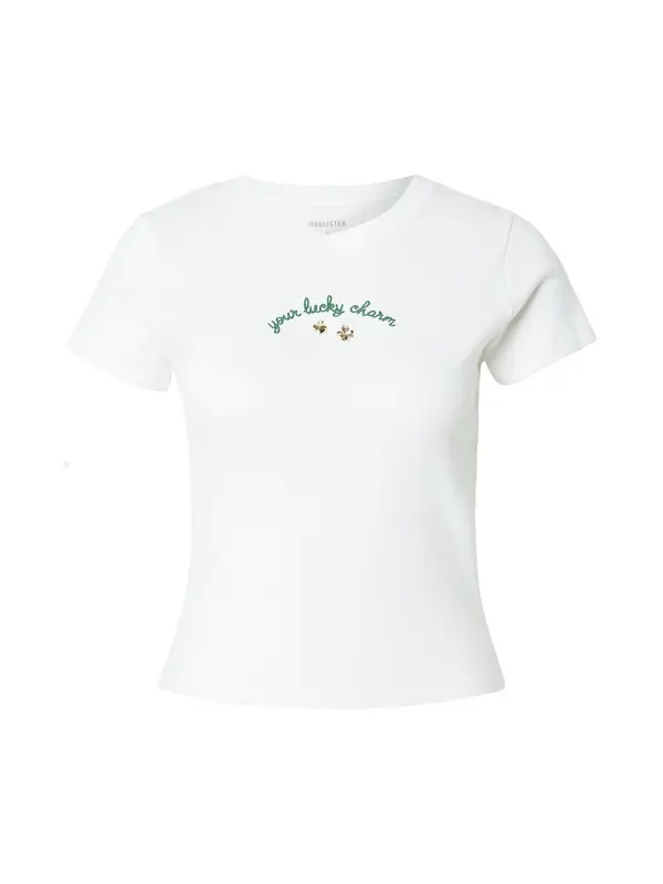 HOLLISTER HOLLISTER Majica 'PATRICKS'  zelena / bijela