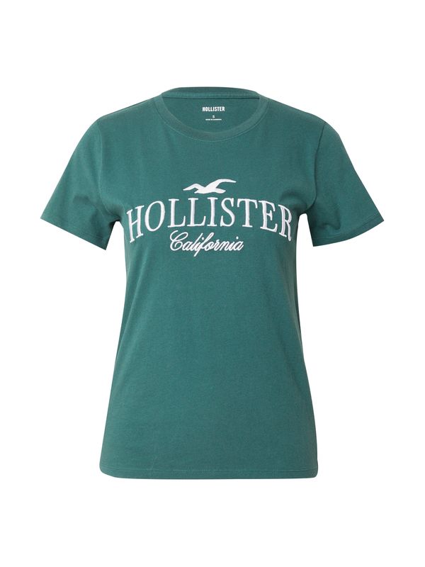 HOLLISTER HOLLISTER Majica  smaragdno zelena / bijela