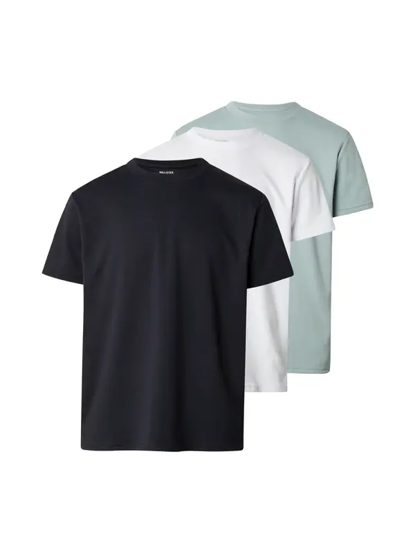 HOLLISTER HOLLISTER Majica  svijetlosiva / crna / bijela