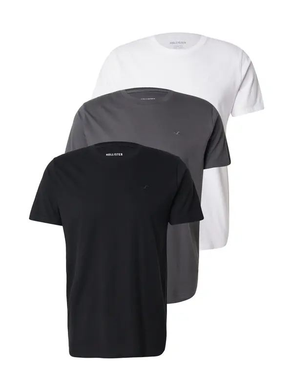 HOLLISTER HOLLISTER Majica  tamo siva / crna / bijela