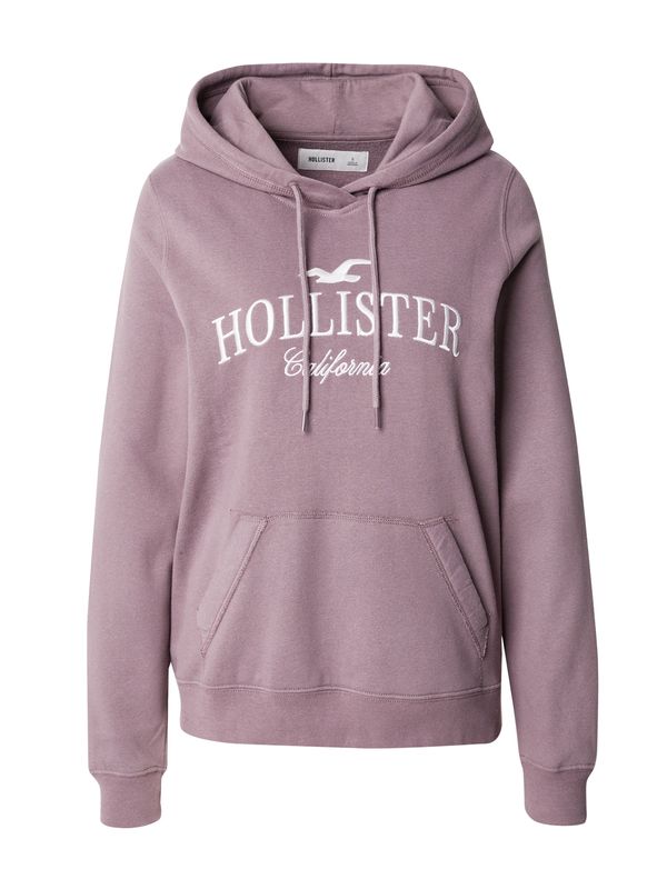 HOLLISTER HOLLISTER Sweater majica  sivkasto ljubičasta (mauve) / bijela