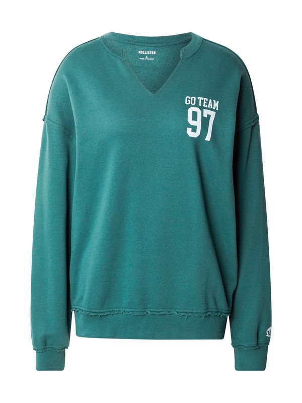 HOLLISTER HOLLISTER Sweater majica  smaragdno zelena / bijela