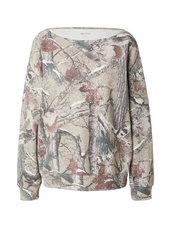 HOLLISTER HOLLISTER Sweater majica  svijetlosmeđa / tamno smeđa / kraljevski zelena / bijela