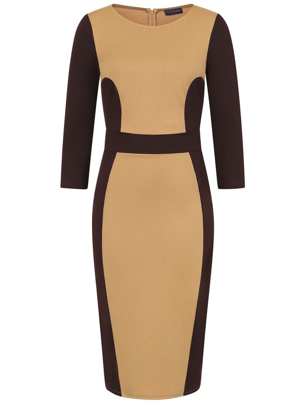 HotSquash HotSquash Haljina  boja devine dlake (camel) / crna