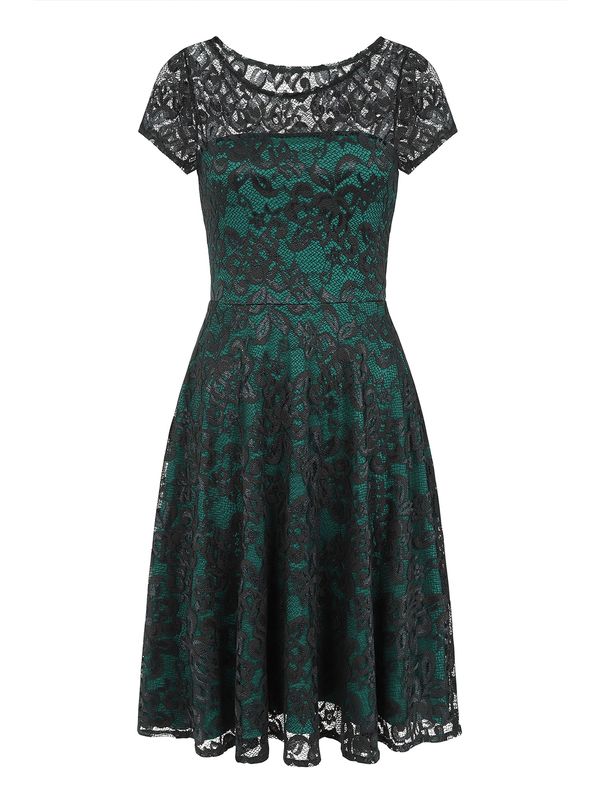 HotSquash HotSquash Koktel haljina  smaragdno zelena / crna