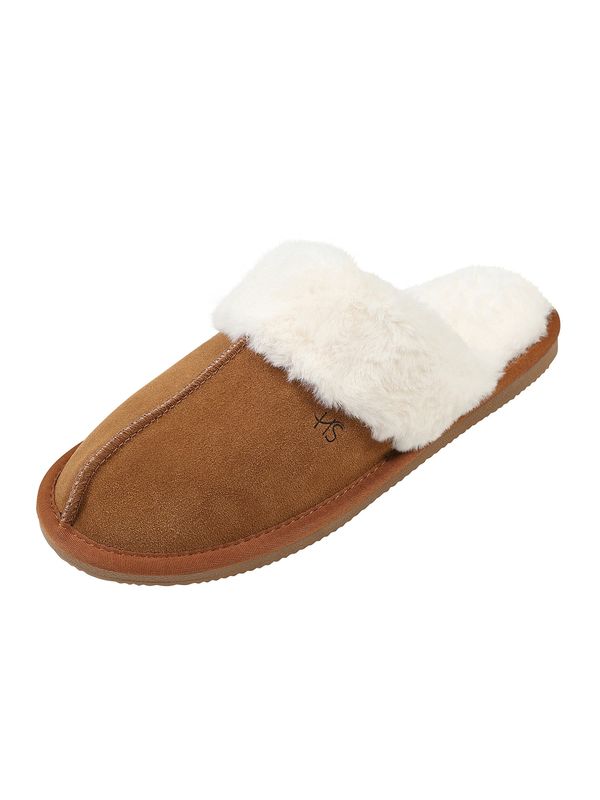 HotSquash HotSquash Papuče  smeđa / vuneno bijela