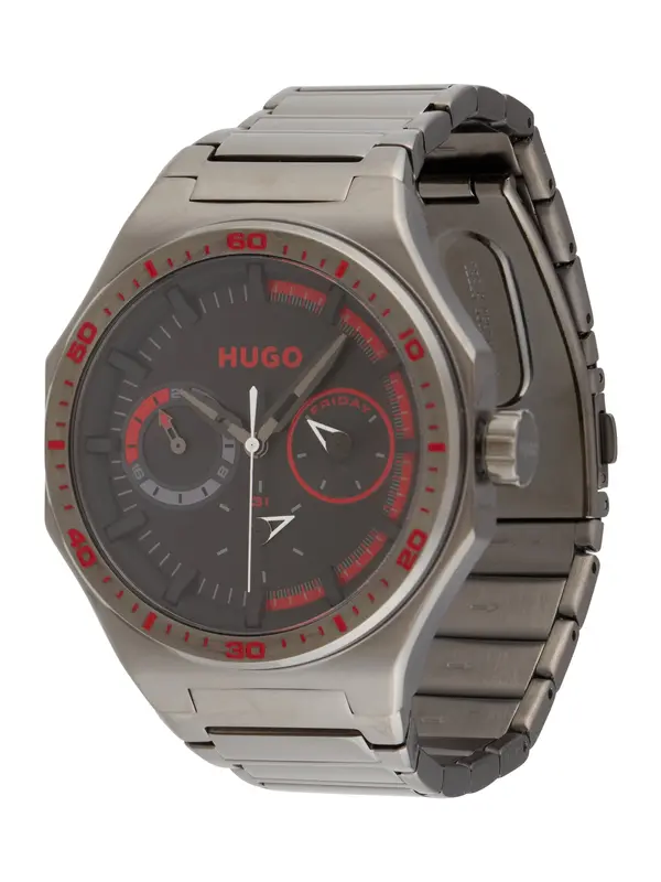 HUGO HUGO Analogni sat 'GRAIL'  bazalt siva / crna