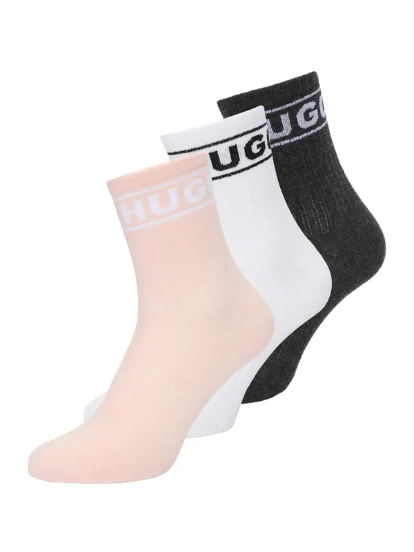 HUGO HUGO Čarape  puder roza / crna / bijela