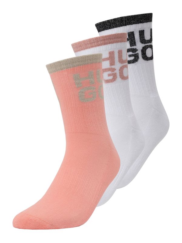 HUGO HUGO Čarape  siva / svijetlocrvena / crna / bijela