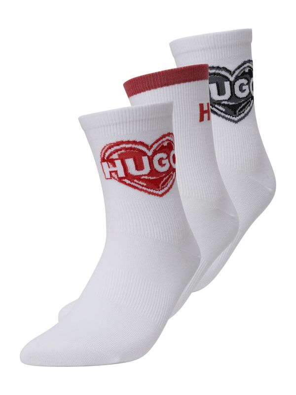 HUGO HUGO Čarape 'VALENTINE'  siva / crvena / crna / bijela