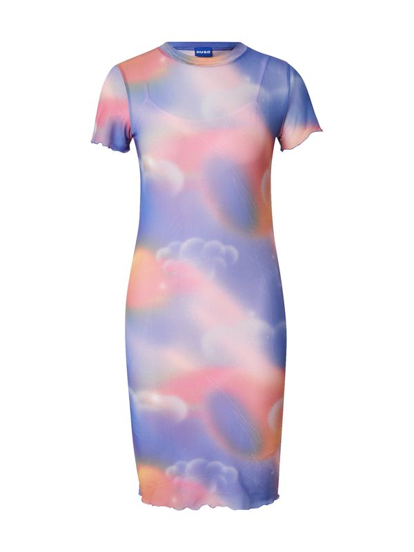 HUGO HUGO Haljina 'Nastaja'  plava / narančasta / svijetloroza / bijela