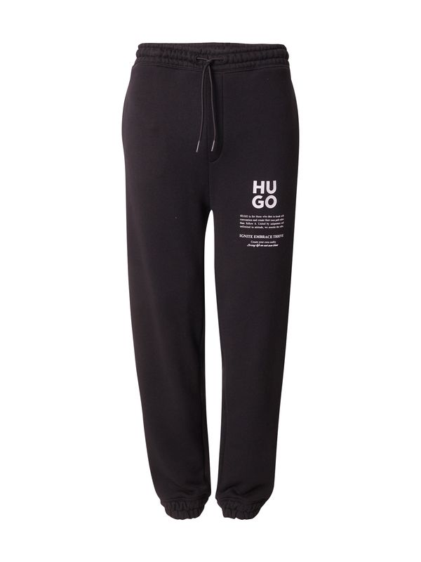 HUGO HUGO Hlače 'Dapurlonga'  crna / bijela